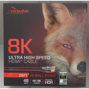 Rocketfish 25ft 8K Ultra High Speed HDMI 2.1 Certified Cable - RF-HG25N19 - NEW‎